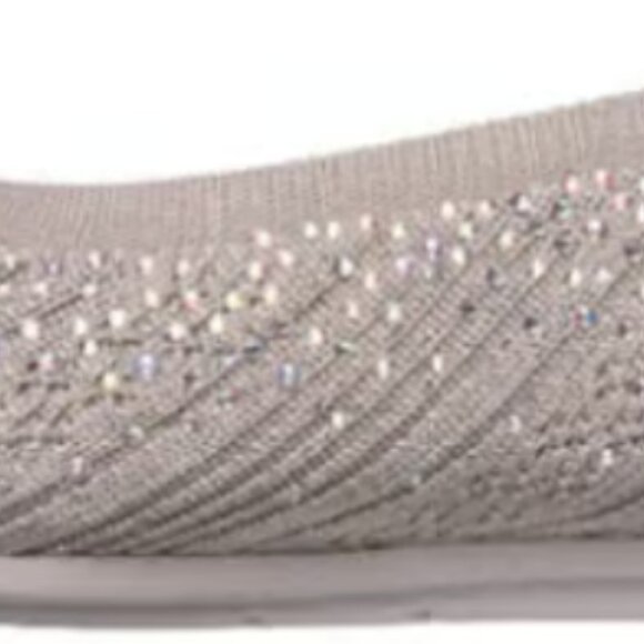 Skechers Womens Arch Fit Cleo - Glitzy Sky Flats Sz 6 in Taupe Textile/Synthetic - Picture 5 of 6